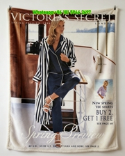 Victoria's Secret 1996 Spring Preview Flannel Sofa Throw Blanket V073